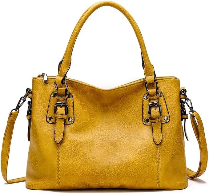 2 piece set women's tote bag PU leather large capacity large pocket handbag crossbody bag Adjustable shoulder strap