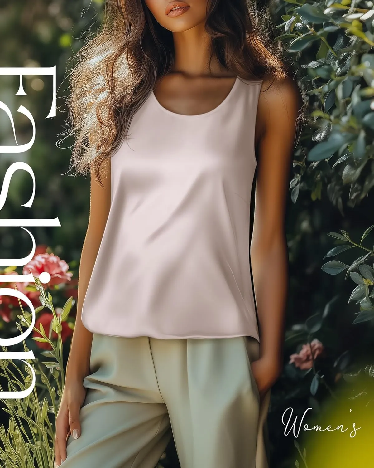 3 Pack Women's Silk Satin Tank Tops Scoop Neck Sleeveless Vest Summer Casual Camisole Blouses Loose Basic Shirt