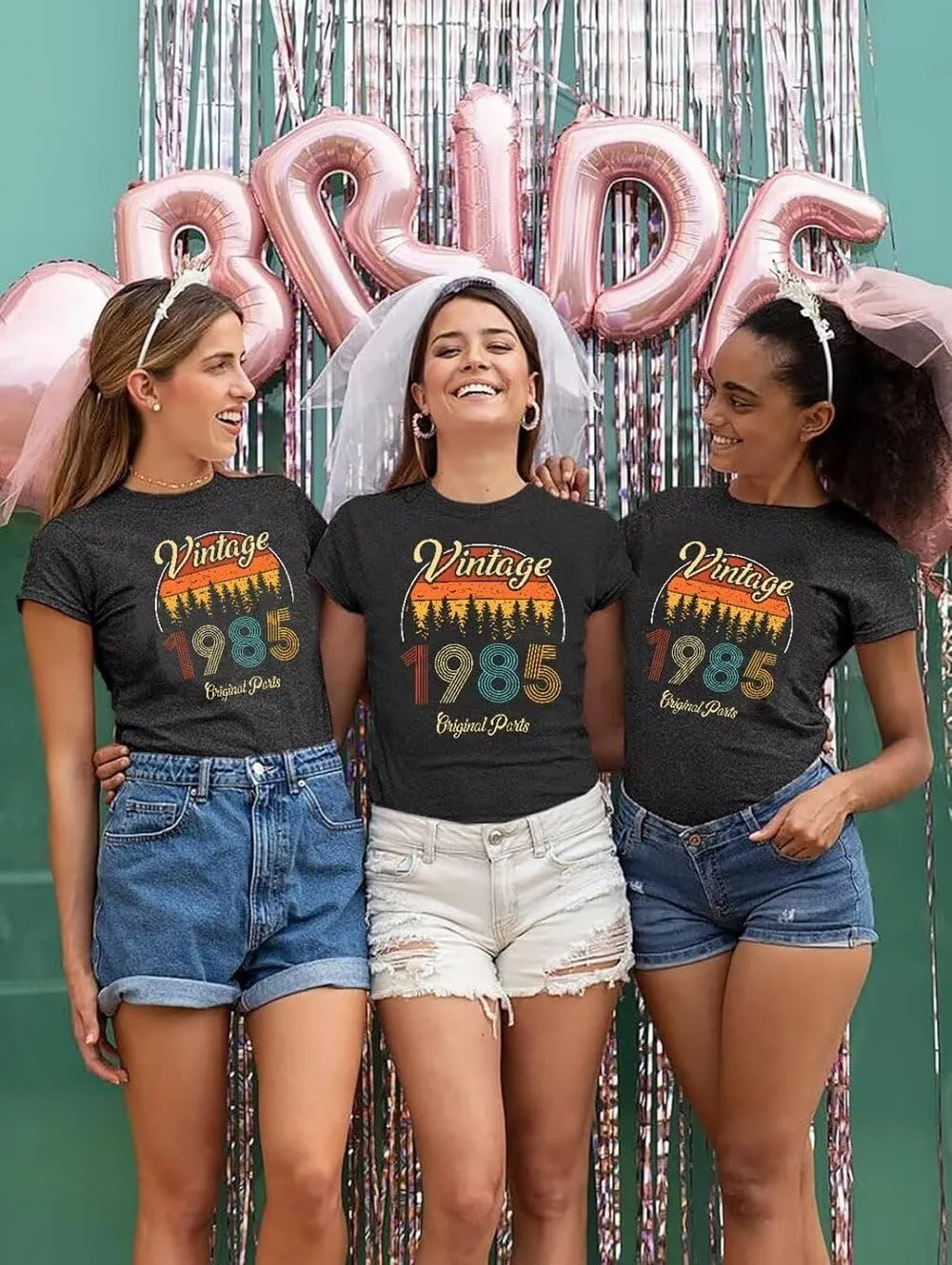 40th Birthday Gift Shirts Vintage 1985 Original Parts Tshirt for Women Letter Print Retro Birthday Casual Tee Tops
