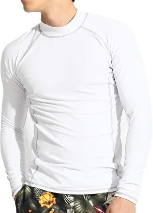 Actleis Men's Long Sleeve Rash Guard, UPF50  UV Sun Protection Swimming Shirts Quick Dry Surf Tee