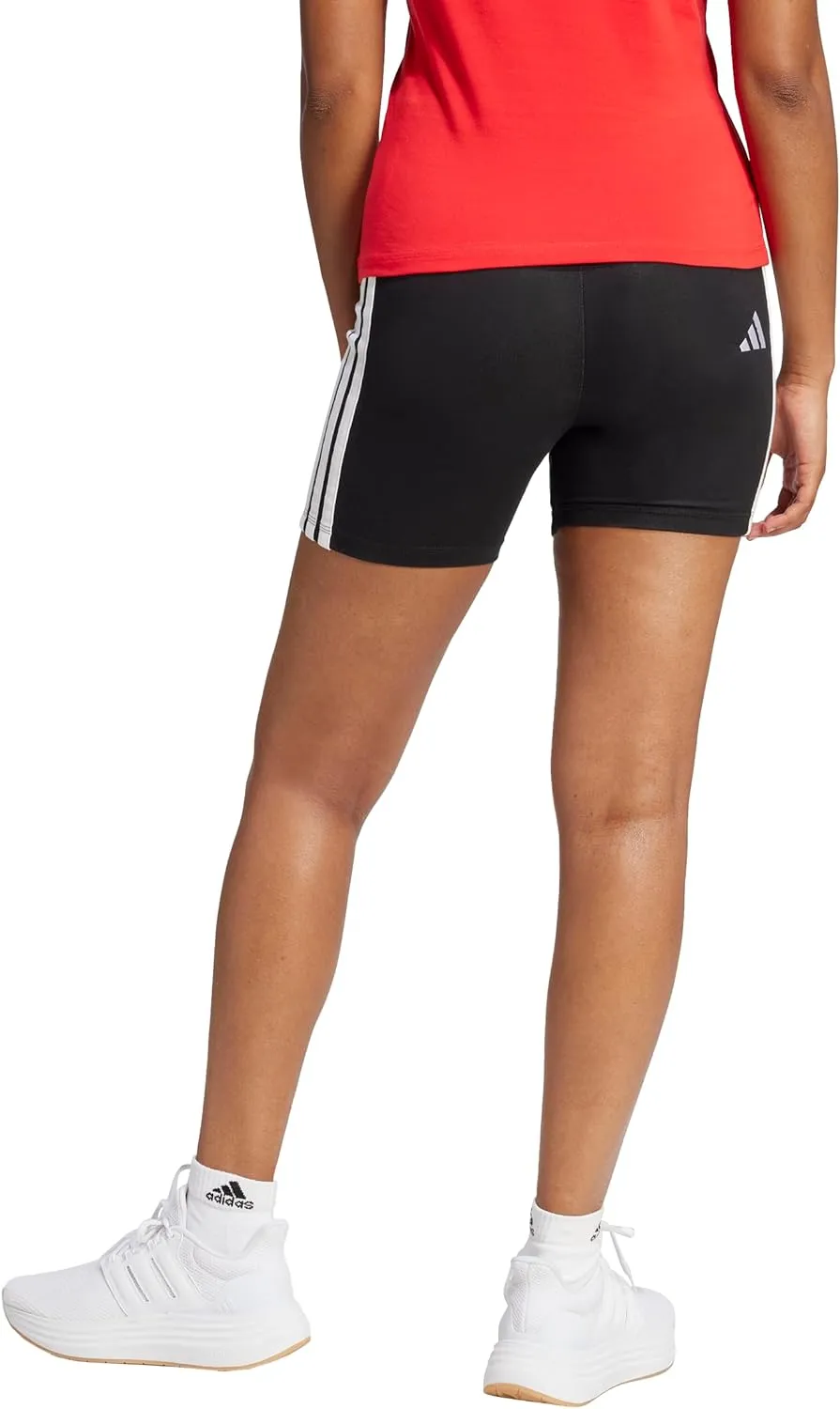 adidas Women's Essentials 3-Stripes High-Waisted Biker Shorts