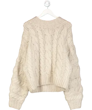 ASOS Beige 3d Chunky Cable Knit Jumper UK S