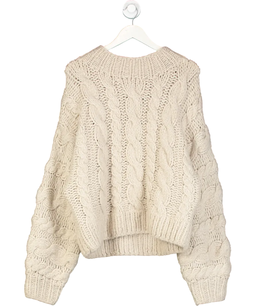ASOS Beige 3d Chunky Cable Knit Jumper UK S