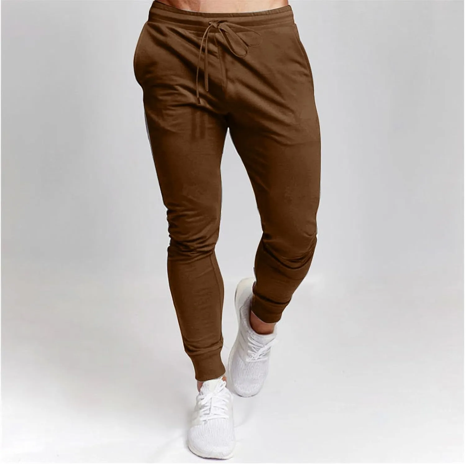 Aymnlox Mens Sweatpants Casual Jogging Pants for Men with Pockets Drawstring Athletic Workout Trousers Hiking Tapered Joggers