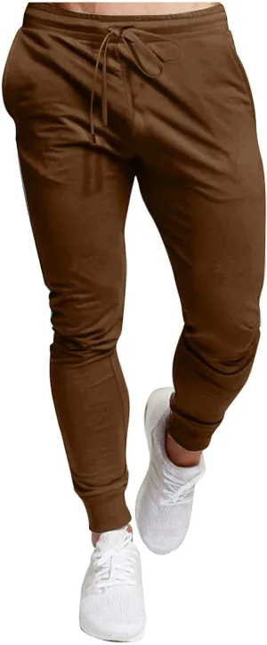 Aymnlox Mens Sweatpants Casual Jogging Pants for Men with Pockets Drawstring Athletic Workout Trousers Hiking Tapered Joggers