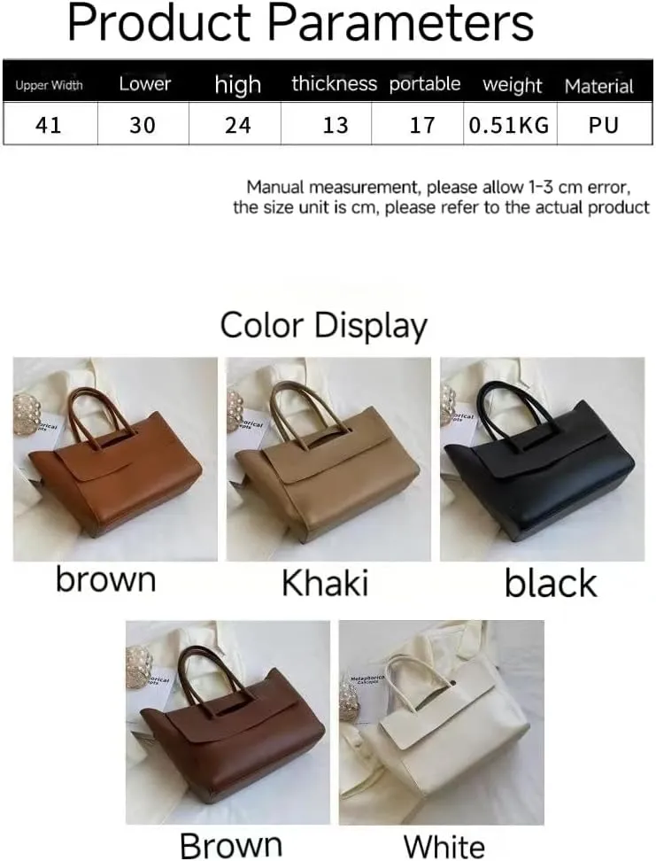 Bag Purses and Handbags for Women Soft Leather Hobo Handbags Fashion Tote Bag Vegan Leather Commuting Simplicity (White)