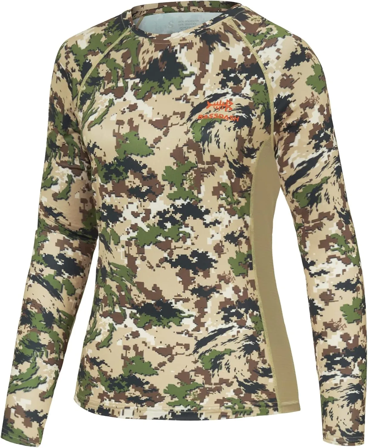 BASSDASH Womens Camo Hunting Shirt Long Sleeve UPF 50  Sun Protection Performance Tee Fishing Hiking