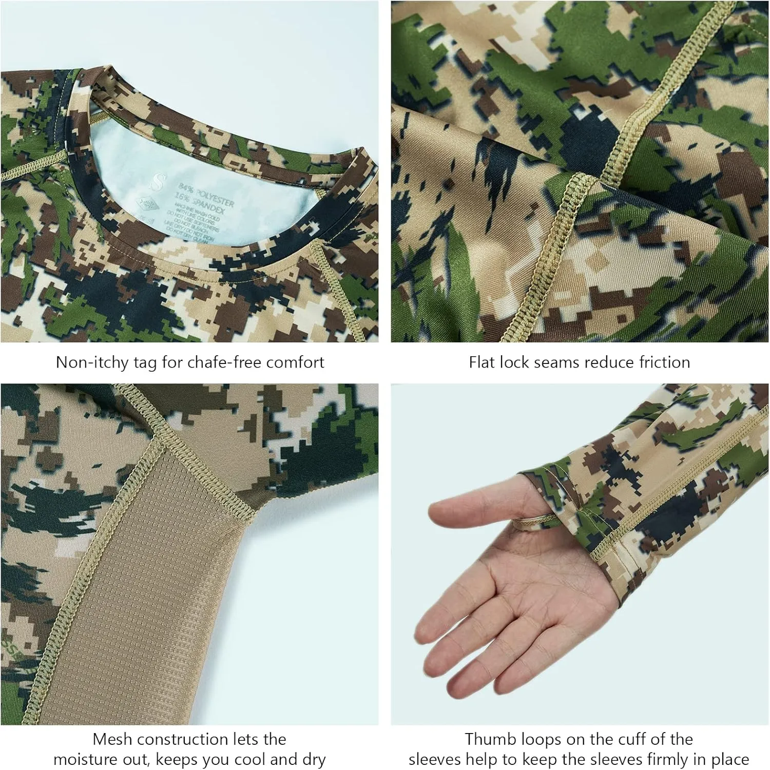 BASSDASH Womens Camo Hunting Shirt Long Sleeve UPF 50  Sun Protection Performance Tee Fishing Hiking