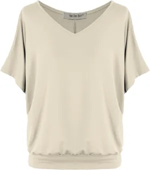 Batwing Tops for Women  Oversized Casual T-Shirt with Banded Waist