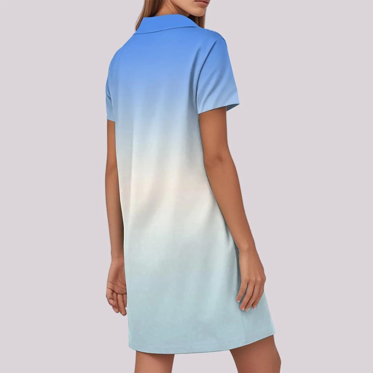 Beach Vacation Clothes for Women Womens Summer Dresses Trendy 2025 V-Neck Short Sleeve Sundress Novelty Dress