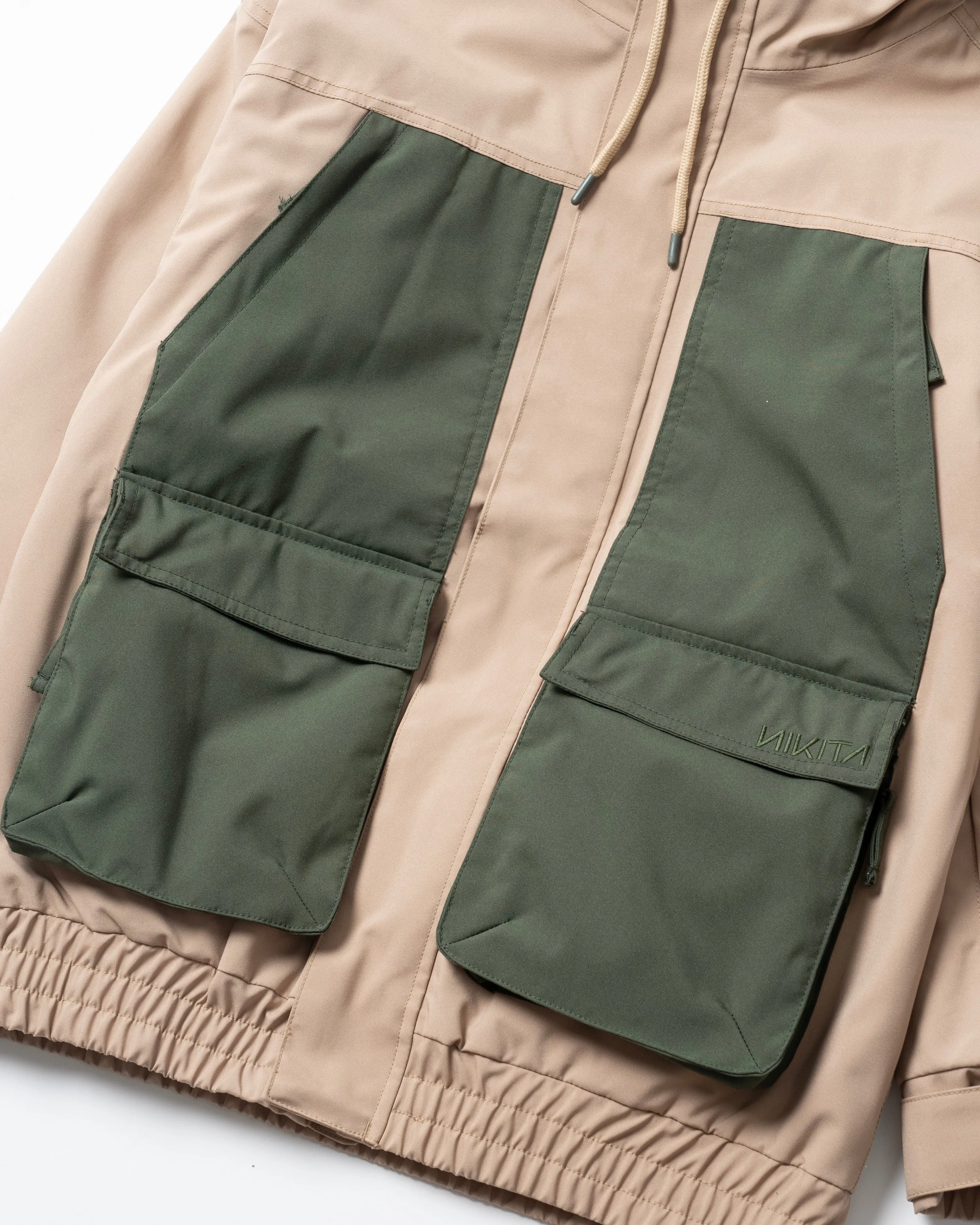 BICOLOR MULTI FULL ZIP JACKET - BEIGE
