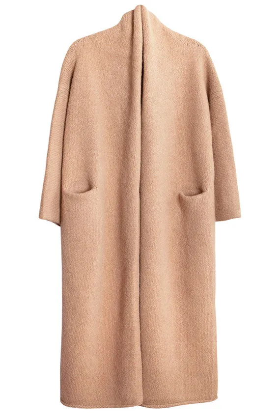 Buff Long Shawl Cardigan
