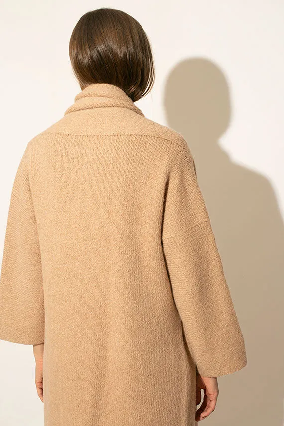Buff Long Shawl Cardigan