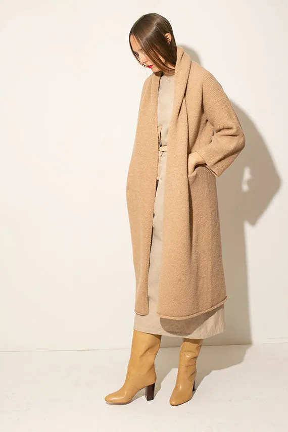 Buff Long Shawl Cardigan