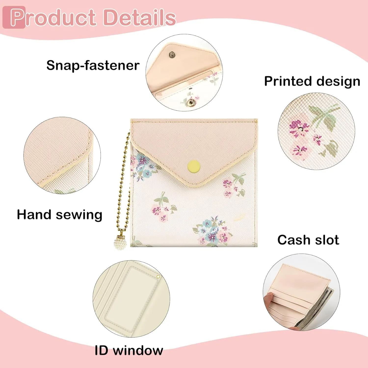 bvya Women's Small Slim Wallet Pouch Credit Card Holder Mini Bifold Purse With RFID Blocking (2 PCS #I)