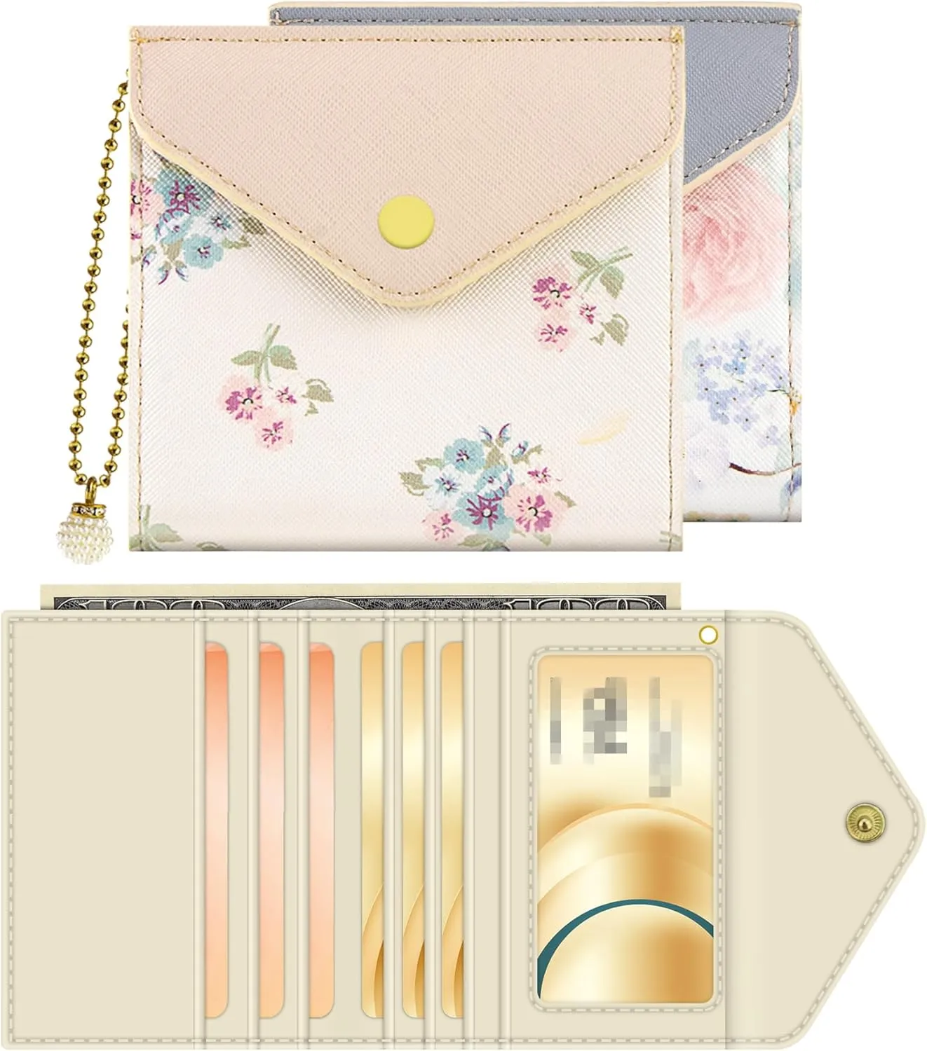 bvya Women's Small Slim Wallet Pouch Credit Card Holder Mini Bifold Purse With RFID Blocking