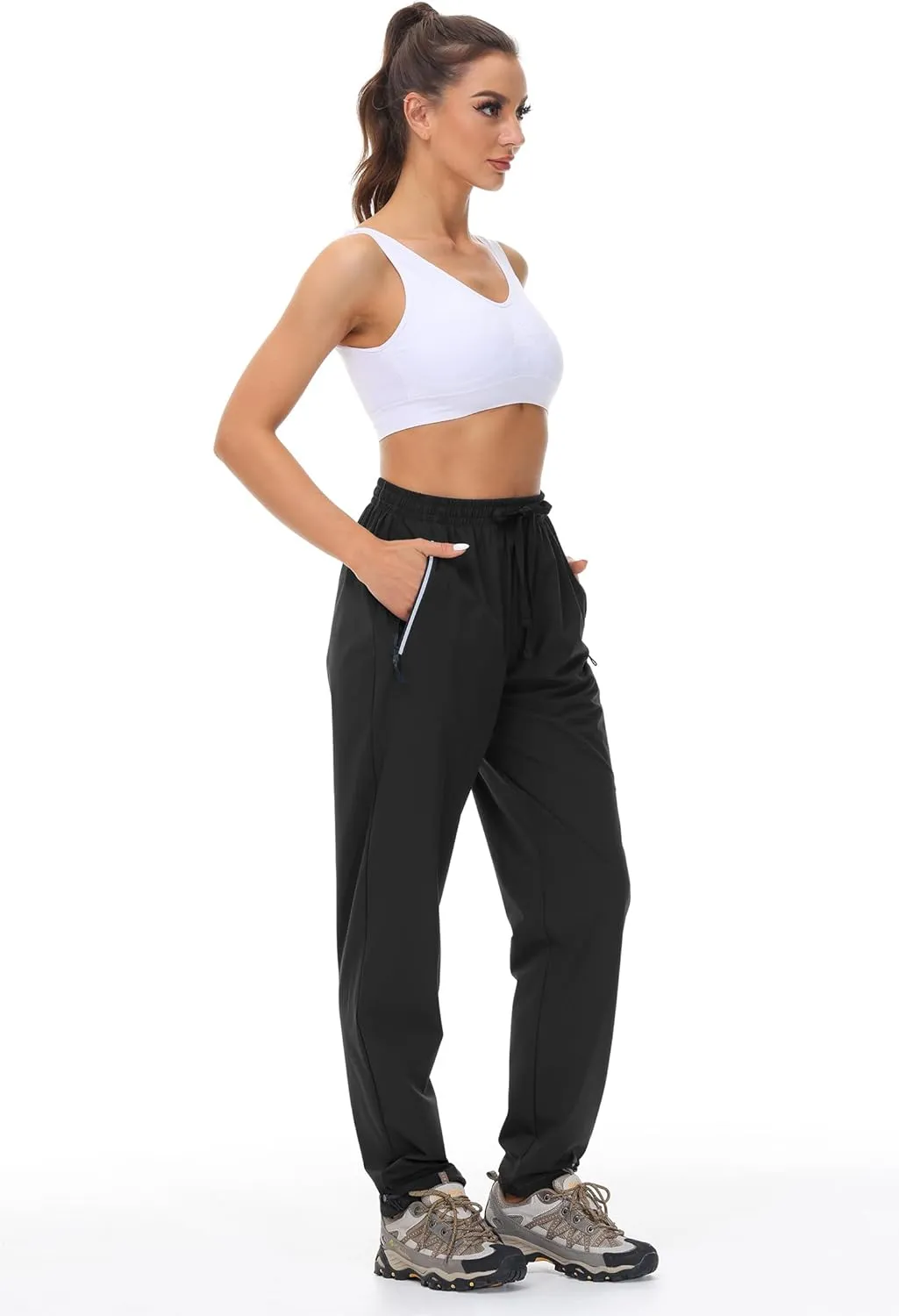 Cakulo Women's Hiking Pants Lightweight Water Resistant Golf Cargo Pants 2025 Summer Travel Trekking Fishing Pants Pockets