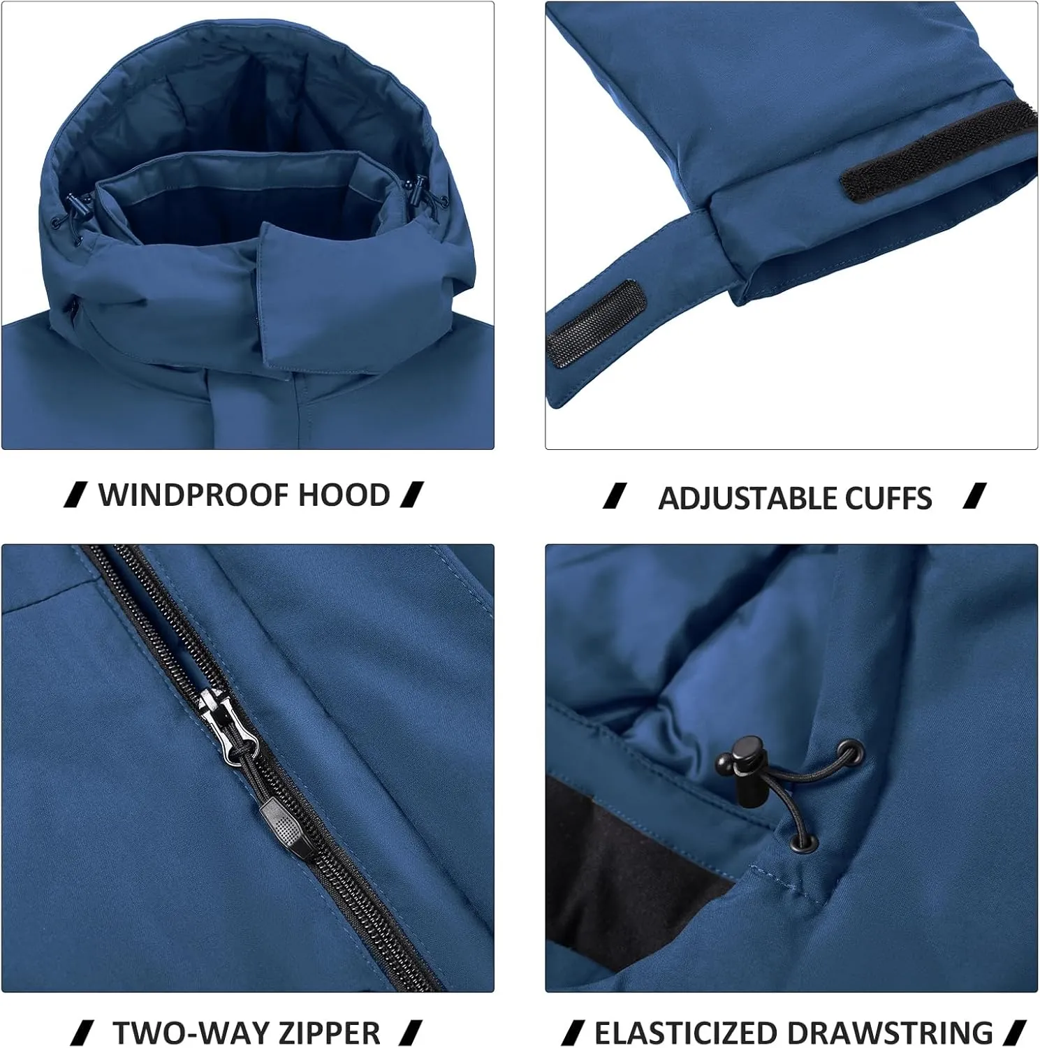 CAMELSPORTS Mens Winter Coats Long Warm Jacket with Hood Casual Quilted Puffer Parka Windproof Jackets