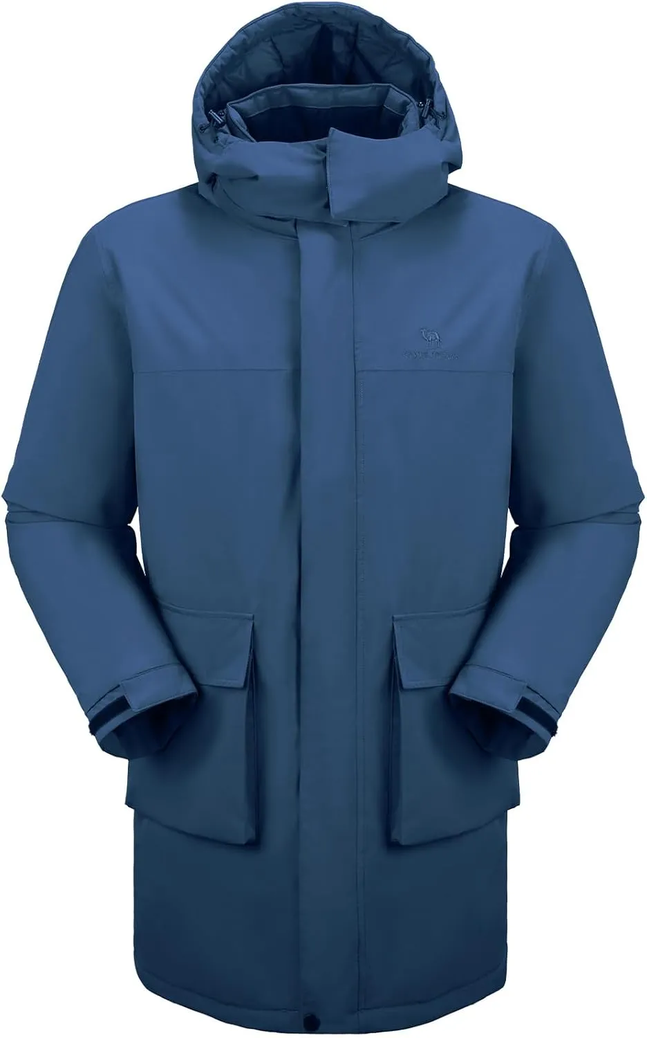 CAMELSPORTS Mens Winter Coats Long Warm Jacket with Hood Casual Quilted Puffer Parka Windproof Jackets