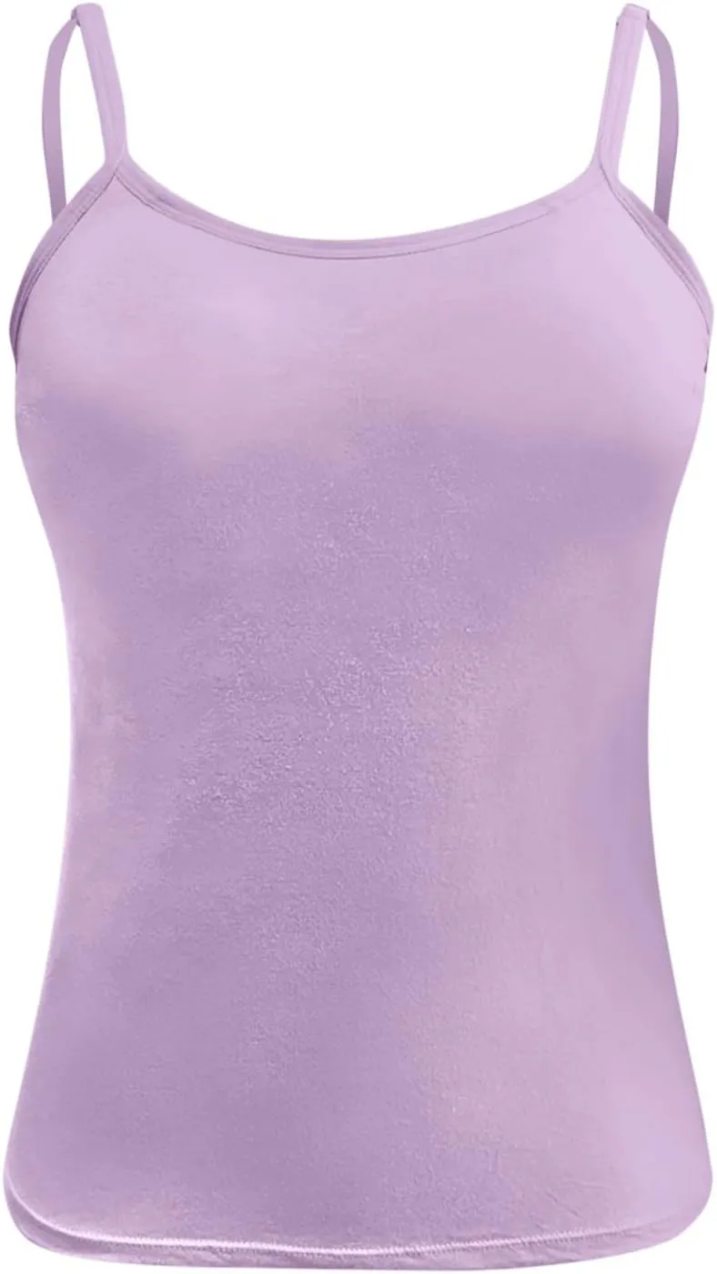 Camisole Tops For Women Built In Bra Adjustable Spaghetti Strap Tank Tops Shelf Bra Casual Sleeveless Loose Fit Tee