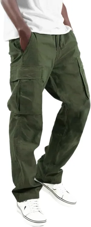 Cargo Pants for Men Straight Leg Hiking Joggers Lightweight Tactical Pant Outdoor Streetwear Trousers with Pocket