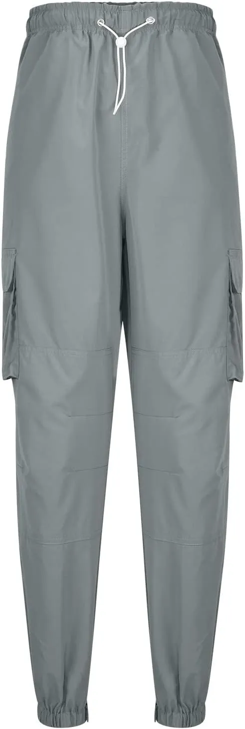 Cargo Pants Men 2023 Cotton Elastic Waist Multi Pockets Outdoor Sweatpants Solid Beam Feed Loose Tooling Trousers