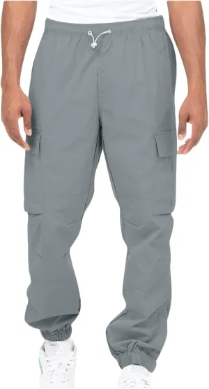 Cargo Pants Men 2023 Cotton Elastic Waist Multi Pockets Outdoor Sweatpants Solid Beam Feed Loose Tooling Trousers