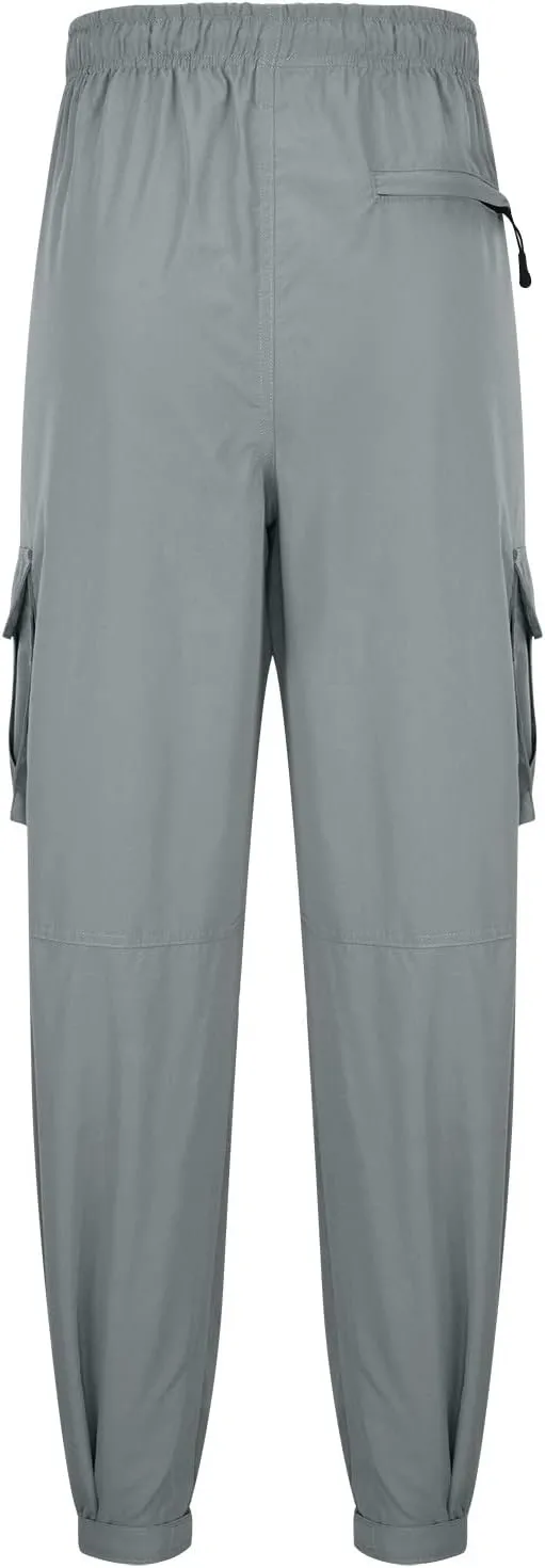 Cargo Pants Men 2023 Cotton Elastic Waist Multi Pockets Outdoor Sweatpants Solid Beam Feed Loose Tooling Trousers