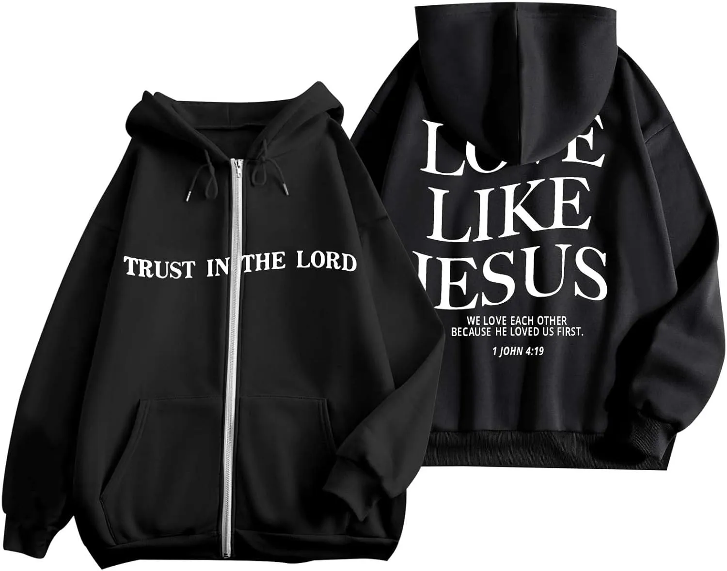 Christian Sweatshirt Women Jesus Loves You Hoodie Oversized Jesus Faith Pullover Inspirational Long Sleeve Tops