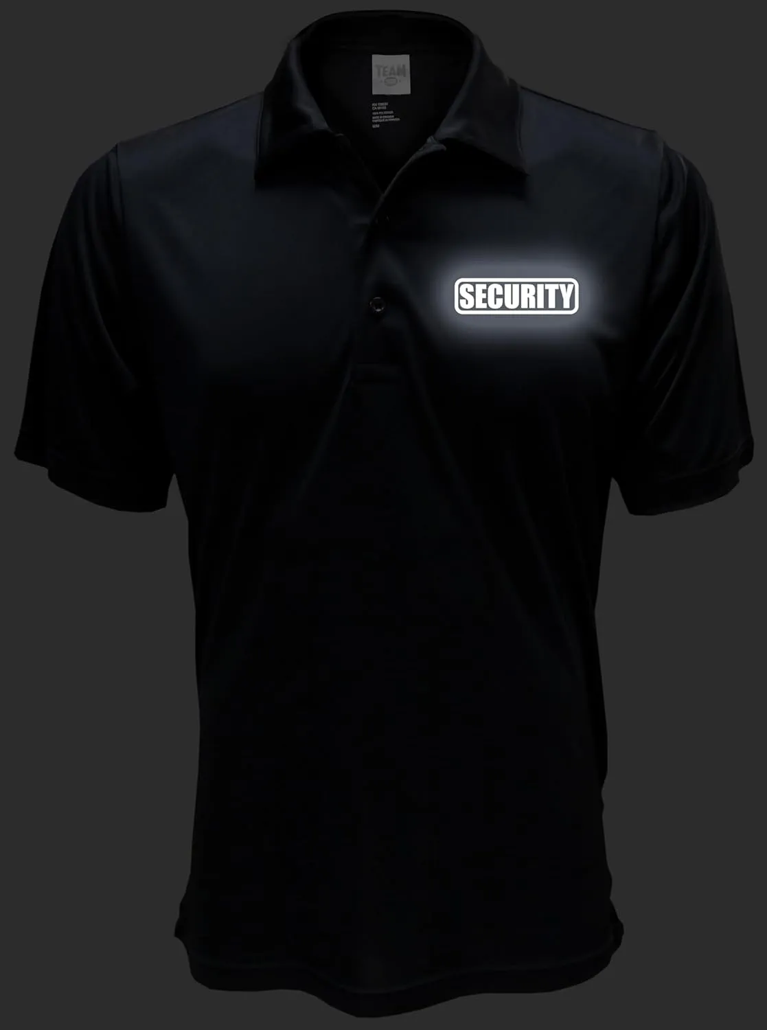 Conspiracy Tee Security Polo with Reflective Design front and back, Performance Polo w/Moisture Wicking Technology