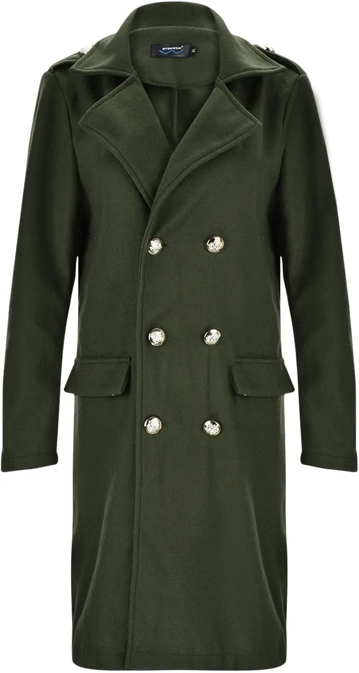 cooki Trench Coat for Women 2023 Women's Wool Trench Coats Warm Winter Pea Coat Double Breasted Mid-Long Lapel Fleece Jackets