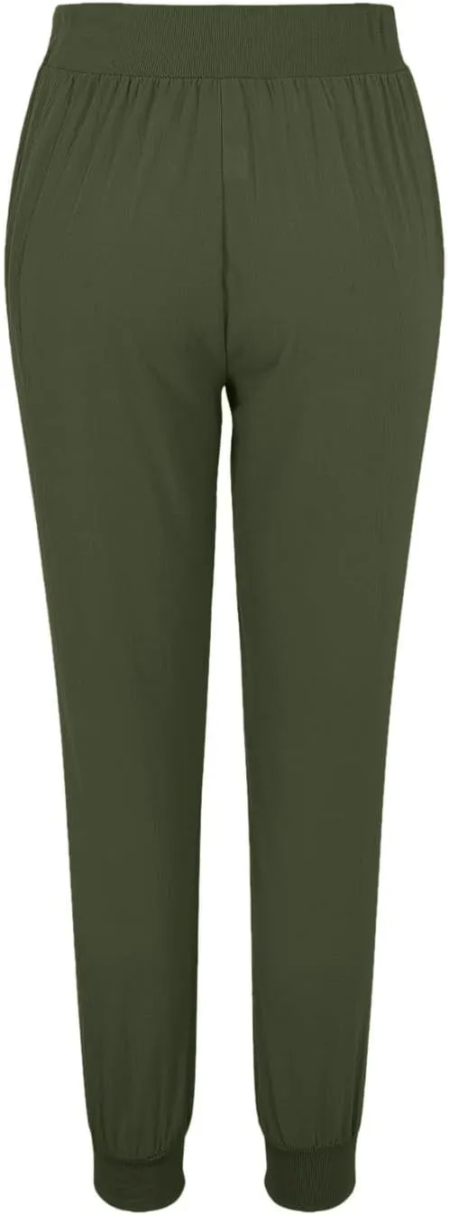 Cotton Linen Pants for Women Drawstring Elastic Waist Tapered Trousers Summer Casual Beach Pant with Pockets