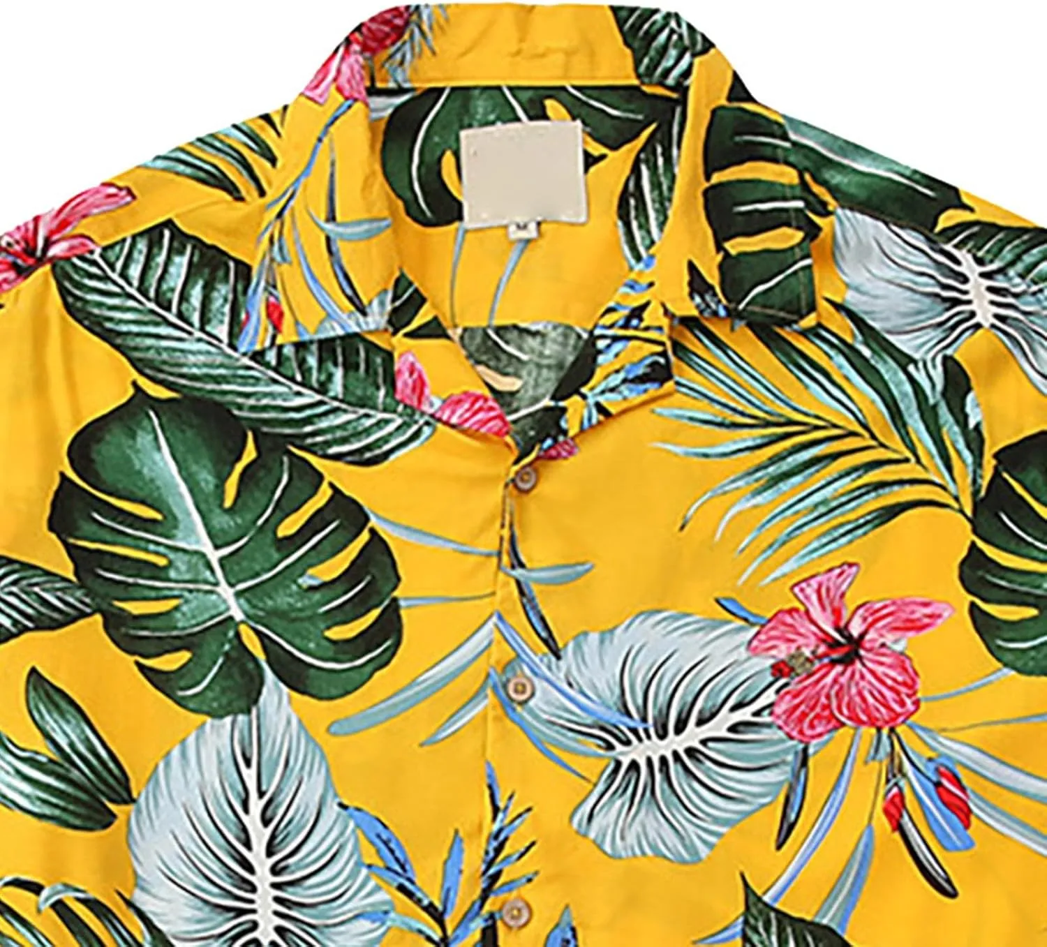 CRNTCEM Men's Casual Hawaiian Shirt Floral Printed Button-Down Cruise Shirts Short Sleeve Tropical Travel Beach Shirt