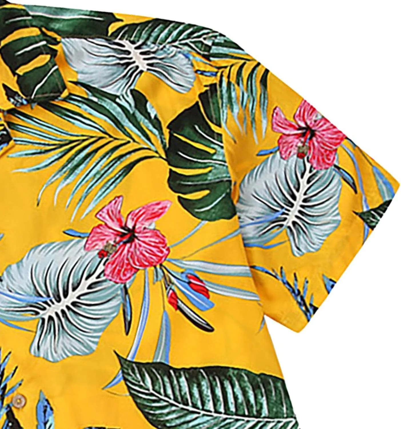 CRNTCEM Men's Casual Hawaiian Shirt Floral Printed Button-Down Cruise Shirts Short Sleeve Tropical Travel Beach Shirt