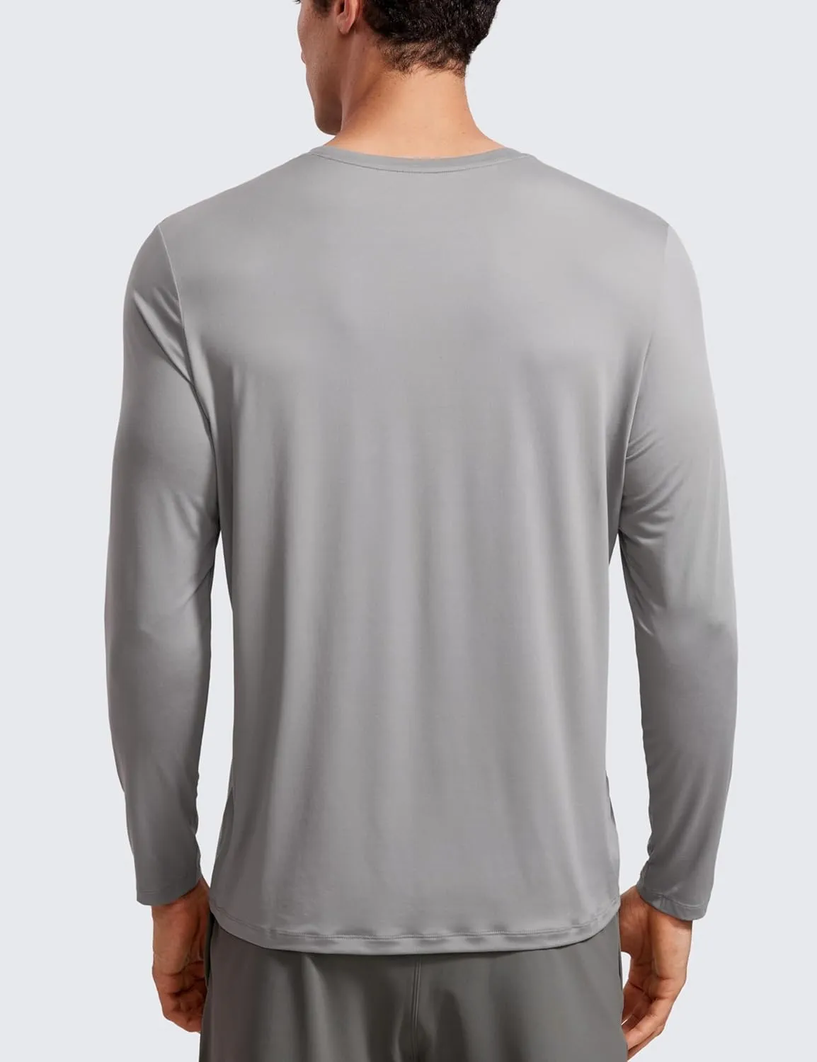 CRZ YOGA Long Sleeve Workout Shirts for Men Lightweight Athletic Gym Running Tops Breathable Casual Tee Shirts