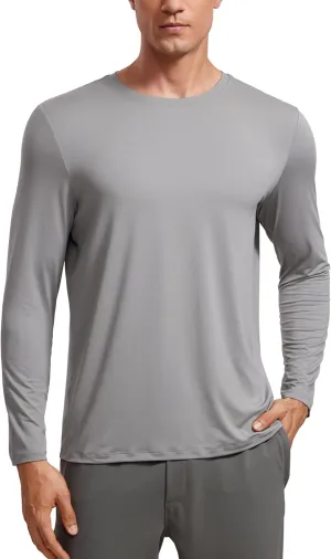 CRZ YOGA Long Sleeve Workout Shirts for Men Lightweight Athletic Gym Running Tops Breathable Casual Tee Shirts