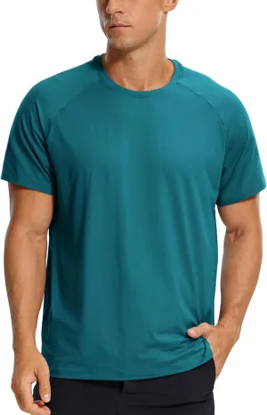 CRZ YOGA Men's Workout Short Sleeve T-Shirt Quick Dry Gym Athletic Running Stretchy Tee Shirts Top