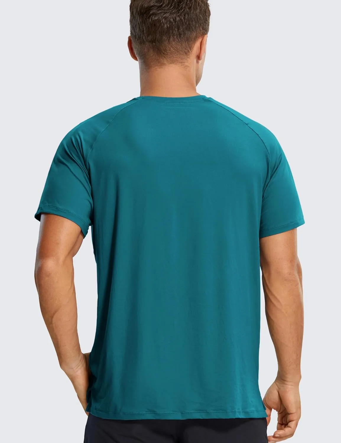CRZ YOGA Men's Workout Short Sleeve T-Shirt Quick Dry Gym Athletic Running Stretchy Tee Shirts Top