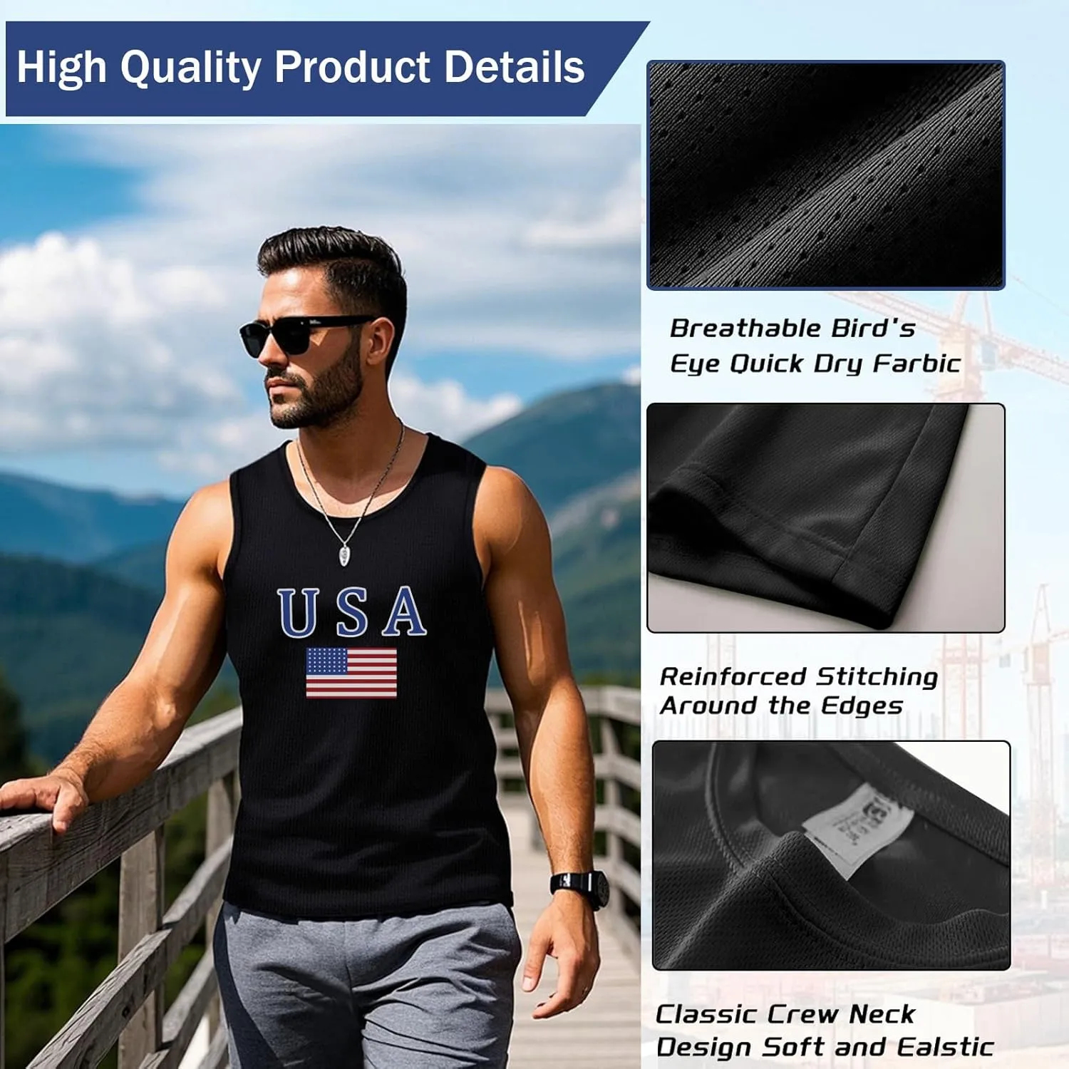 Custom Shirt for Men, Quick Dry Bird's-Eye Knit Polyester, Design Your Own Shirts, Customized T-Shirt Front & Back