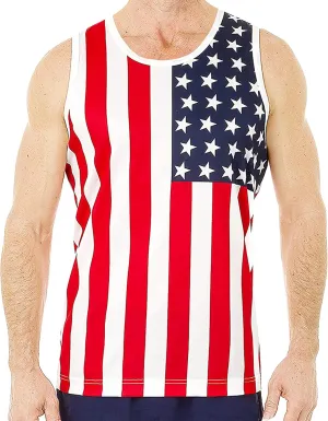 DDSOL Men 4th of July Tank Top American Flag USA Shirt Sleeveless Fourth Memorial Independence Day Patriotic Tee Clothes