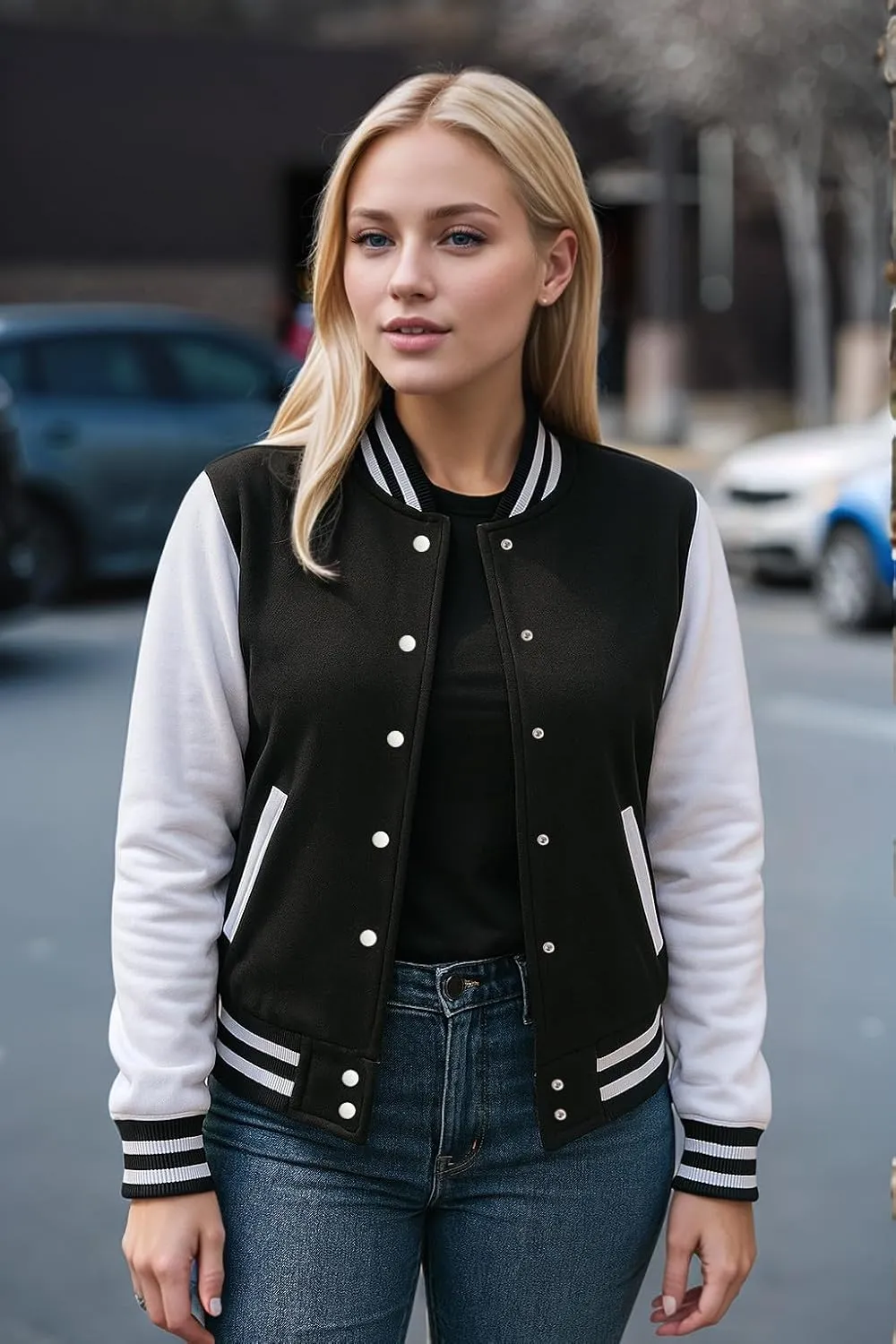 Decrum Varsity Jacket Women - Trendy Womens Letterman Jackets Highschool Baseball Bomber