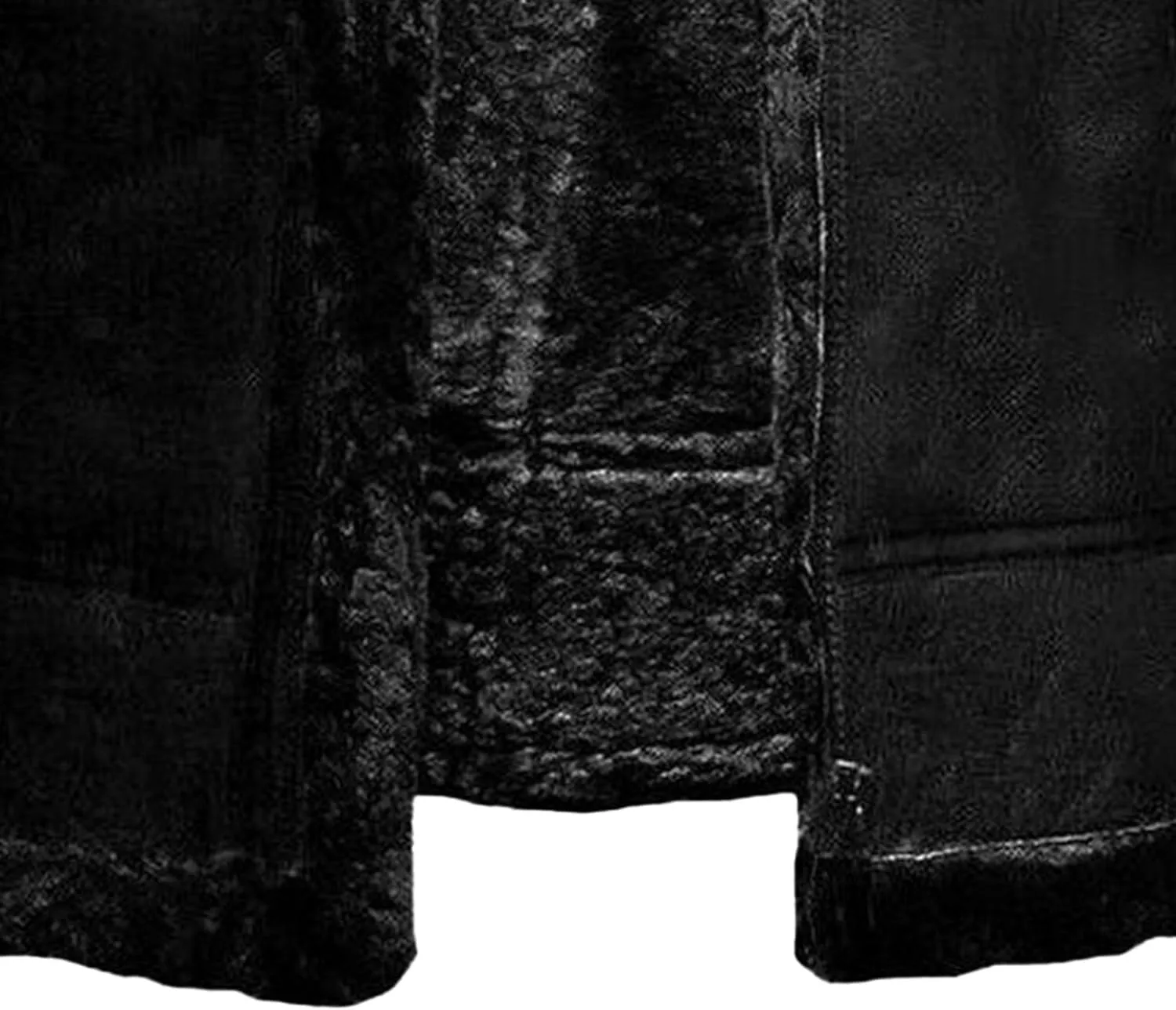 DGHM-JLMY Men's Faux Leather Jacket Warm Fleece Lined Thick Coat Heavyweight Zipper Up Fur Collar Motorbike Jacket