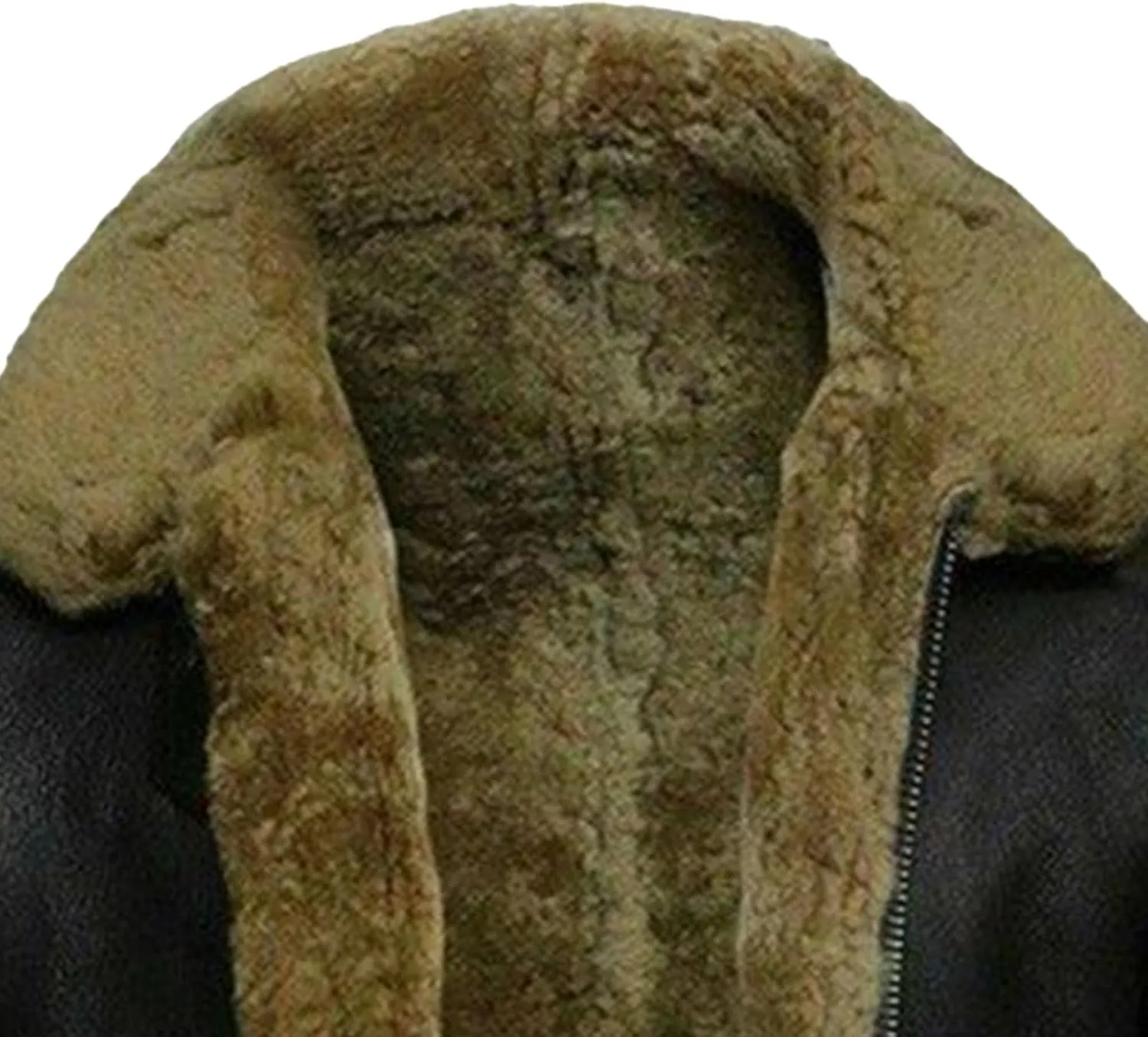 DGHM-JLMY Men's Faux Leather Jacket Warm Fleece Lined Thick Coat Heavyweight Zipper Up Fur Collar Motorbike Jacket