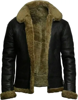 DGHM-JLMY Men's Faux Leather Jacket Warm Fleece Lined Thick Coat Heavyweight Zipper Up Fur Collar Motorbike Jacket