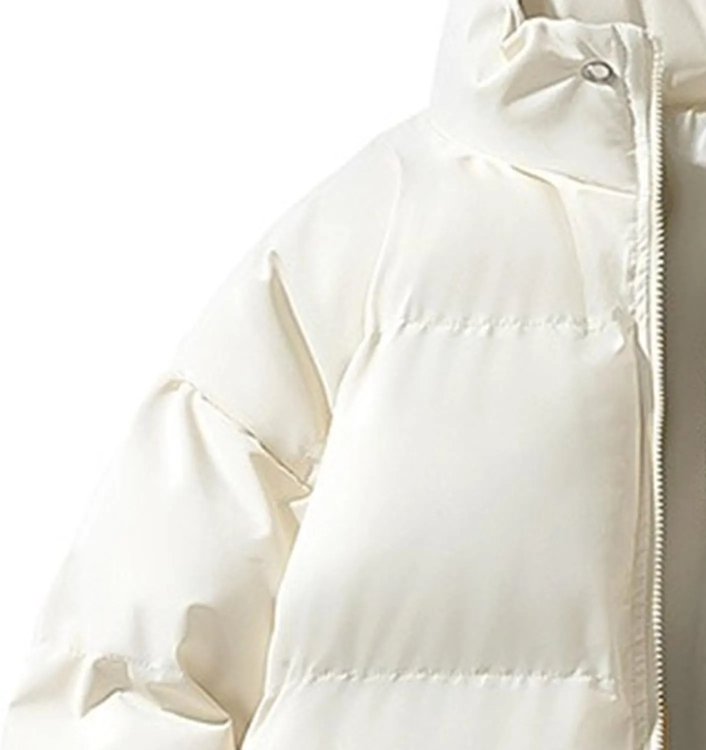 DGHM-JLMY Winter Puffer Jackets For Men Thicken Warm Stand Collar Down Puffy Jacket Solid Couple Casual All-Match Overcoat
