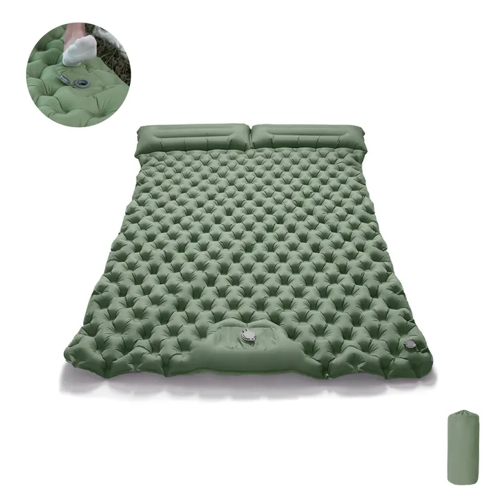 Double Camping Air Mattress Lightweight Inflatable Sleeping Pad   مرتبة هوائية &nbsp;مزدوجة للتخييم خفيفة الوزن قابلة للنفخ