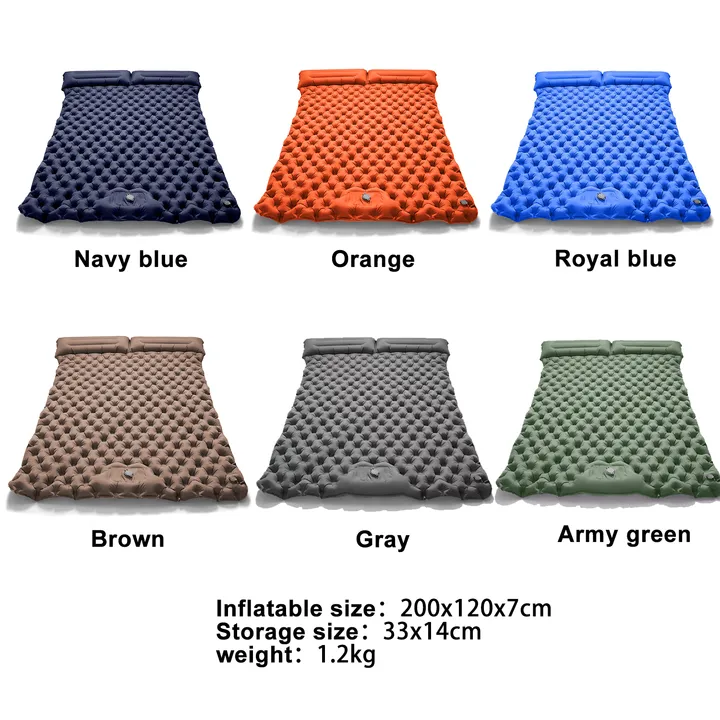 Double Camping Air Mattress Lightweight Inflatable Sleeping Pad   مرتبة هوائية &nbsp;مزدوجة للتخييم خفيفة الوزن قابلة للنفخ