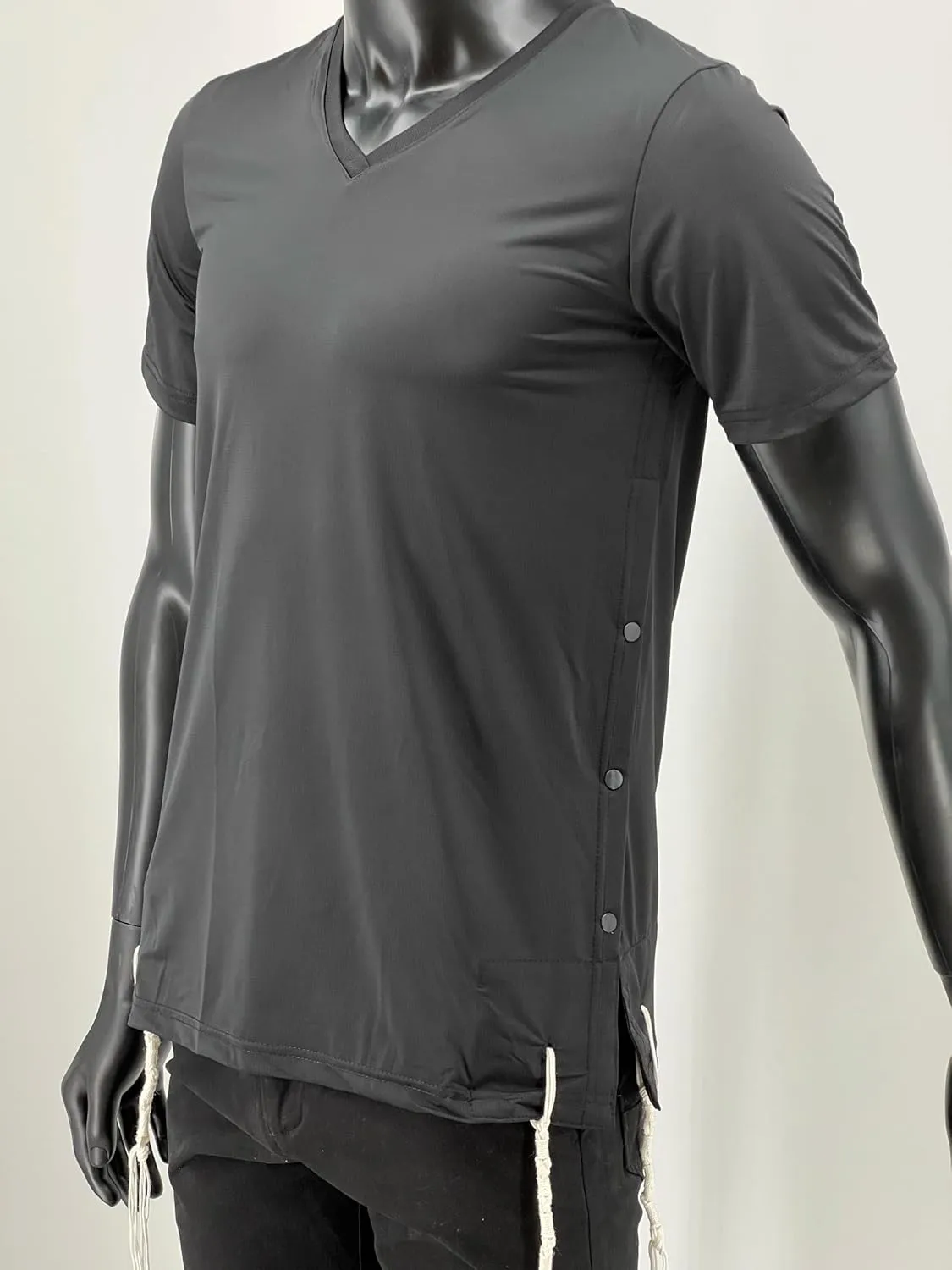 Dry Fit Kosher Tzitzit T-Shirt V neck by Melechet Machshevet Judaica Breathable Moisture-Wicking Athletic Tee Mesh Fabric