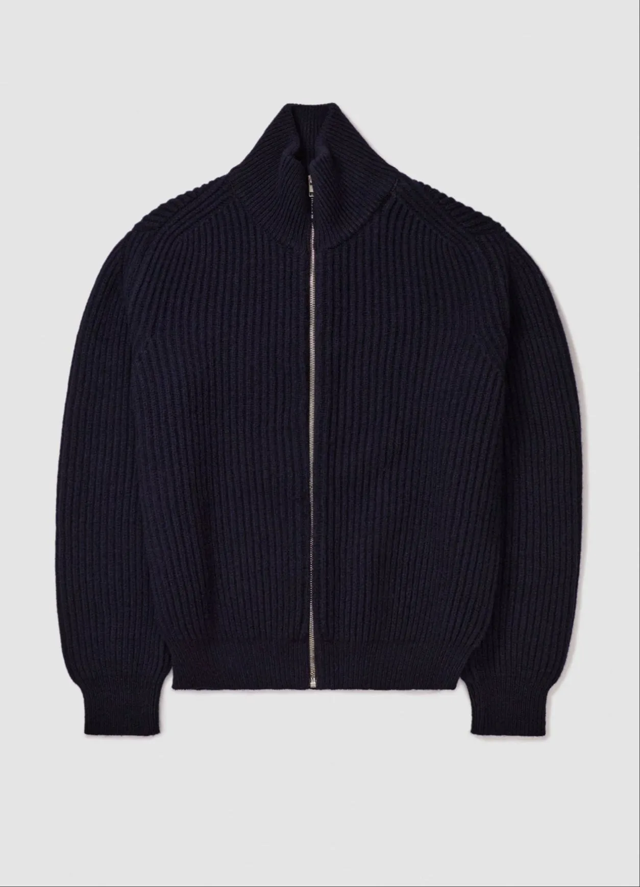 Enda Rib Zip Jacket in Dark Navy