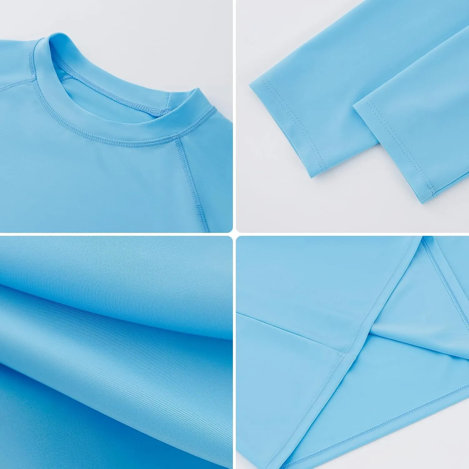 ESTAMICO 2 Pack Men Rash Guard Quick Dry Long Sleeve Swim Shirts UPF 50  UV Sun Protection Swim Tee
